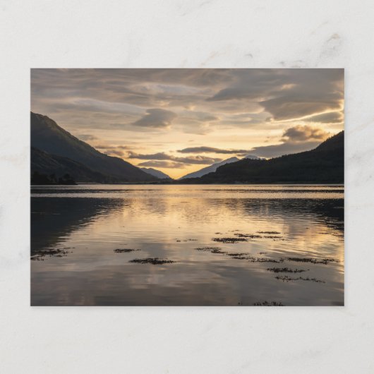 Carte Postale Coucher de soleil de loch (Devant)