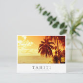 Carte Postale Coucher de soleil de palmier à Tahiti, Polynésie f (Debout devant)