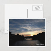 Carte Postale Coucher de soleil de Paris (Devant / Derrière)
