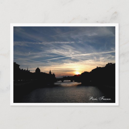 Carte Postale Coucher de soleil de Paris (Devant)
