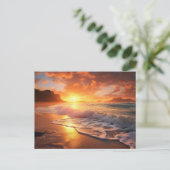 Carte Postale Coucher de soleil de plage tropical (Debout devant)