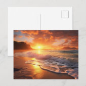 Carte Postale Coucher de soleil de plage tropical (Devant / Derrière)