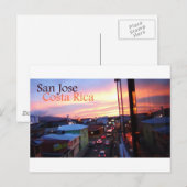 Carte Postale Coucher de soleil de San Jose Costa Rica (Devant / Derrière)