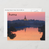 Carte Postale coucher de soleil de shwedagon (Devant / Derrière)