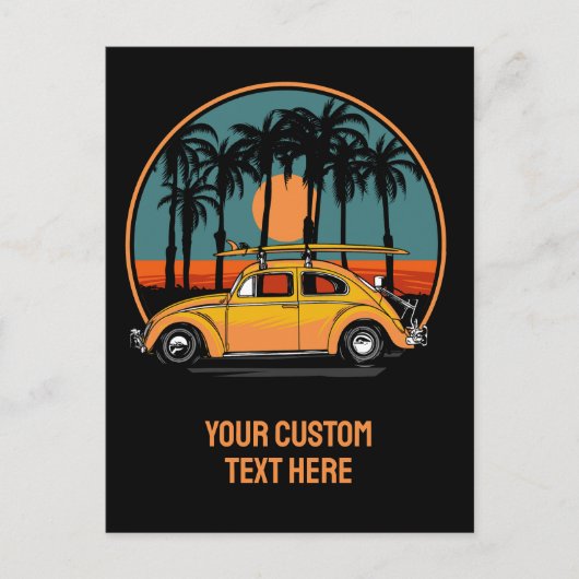 Carte Postale Coucher de soleil de surfeur Tropical de texte per (Devant)