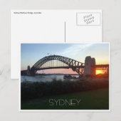 Carte Postale coucher de soleil de sydney bridge (Devant / Derrière)