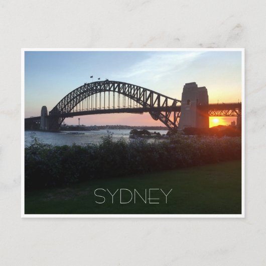Carte Postale coucher de soleil de sydney bridge (Devant)