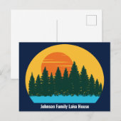 Carte Postale Coucher de soleil de voyage familial Custom Lake H (Devant / Derrière)