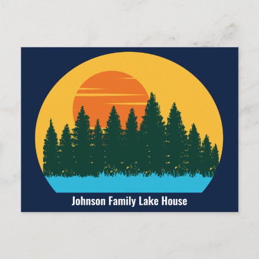 Carte Postale Coucher de soleil de voyage familial Custom Lake H (Devant)