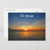 Carte Postale coucher de soleil des îles gili (Devant / Derrière)