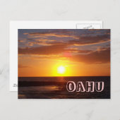 Carte Postale Coucher de soleil d'Oahu (Devant / Derrière)