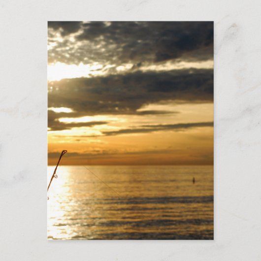 Carte Postale coucher de soleil doré du pacifique (Devant)