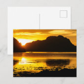 Carte Postale Coucher de soleil doré sur la baie (Devant / Derrière)