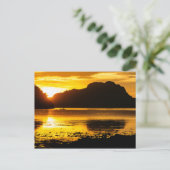 Carte Postale Coucher de soleil doré sur la baie (Debout devant)