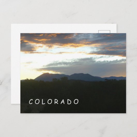 Carte postale Coucher de soleil du Colorado (Devant / Derrière)