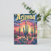 Carte Postale Coucher de soleil du désert de l'Arizona (Debout devant)