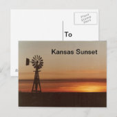 Carte Postale Coucher de soleil du Kansas (Devant / Derrière)