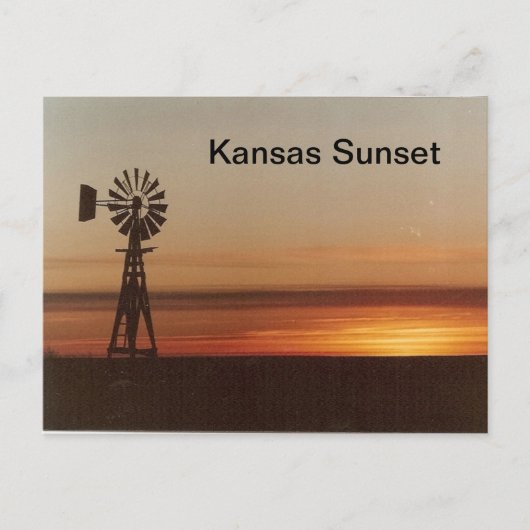 Carte Postale Coucher de soleil du Kansas (Devant)