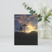 Carte Postale Coucher de soleil du palmier (Debout devant)