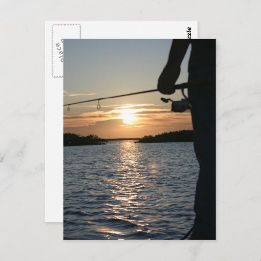 Carte Postale Coucher de soleil du pêcheur (Devant / Derrière)