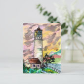 Carte Postale Coucher de soleil du phare (Debout devant)
