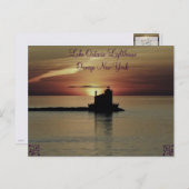 Carte Postale Coucher de soleil du phare (Devant / Derrière)