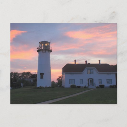 Carte Postale Coucher de soleil du phare de Chatham (Devant)
