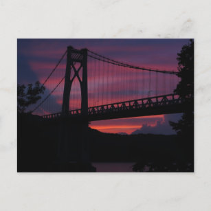 Carte Postale Coucher de soleil du pont du centre-Hudson