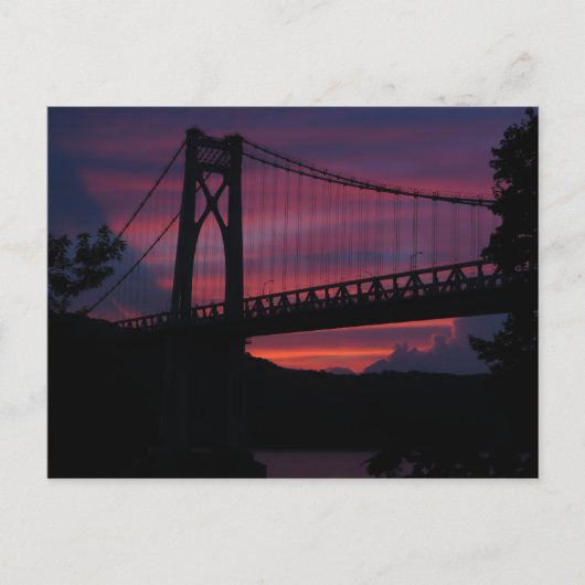 Carte Postale Coucher de soleil du pont du centre-Hudson (Devant)