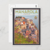 Carte Postale Coucher de soleil du vignoble de Manarola (noir) (Devant / Derrière)