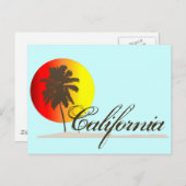 Carte Postale Coucher de soleil en Californie (Devant / Derrière)
