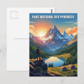 Carte Postale Coucher de soleil en France Parc national des Pyré (Devant / Derrière)
