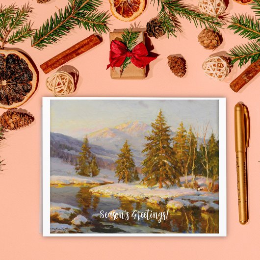 Carte Postale Coucher de soleil en hiver