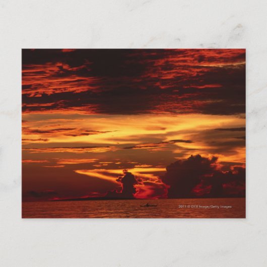 Carte Postale Coucher de soleil en mer (Devant)