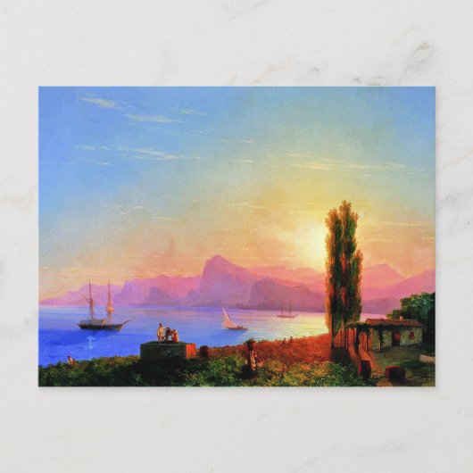 Carte Postale Coucher de soleil en mer, art de Ivan Aivazovsky (Devant)