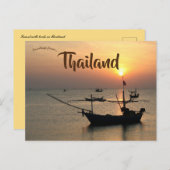 Carte Postale Coucher de soleil et bateaux en Thaïlande (Devant / Derrière)