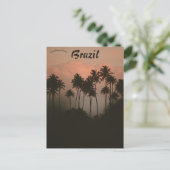 Carte Postale Coucher de soleil et palmiers au Brésil (Debout devant)