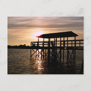 Carte Postale Coucher de soleil et quai de Floride