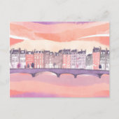 Carte Postale Coucher de soleil européen | Aquarelle (Devant)