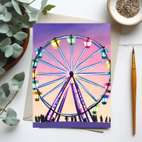 Coucher de soleil Ferris Wheel | Belle aquarelle