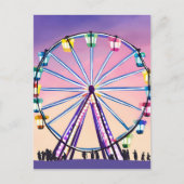 Carte Postale Coucher de soleil Ferris Wheel | Belle aquarelle (Devant)
