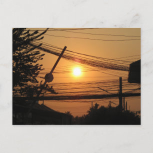 Carte Postale Coucher de soleil filaire ... Krung Thep, Thaïland