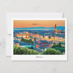 Carte postale coucher de soleil Florence, Italie