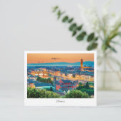 Carte postale coucher de soleil Florence, Italie (Debout devant)