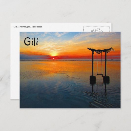 Carte Postale coucher de soleil géant (Devant / Derrière)