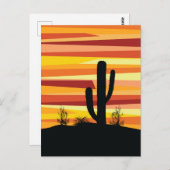 Carte Postale Coucher de soleil géométrique dans le désert (Devant / Derrière)
