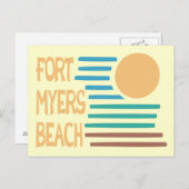 Carte Postale Coucher de soleil géométrique de Fort Myers Beach  (Devant / Derrière)