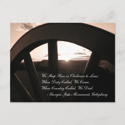 Carte postale Coucher de soleil Gettysburg (Devant)