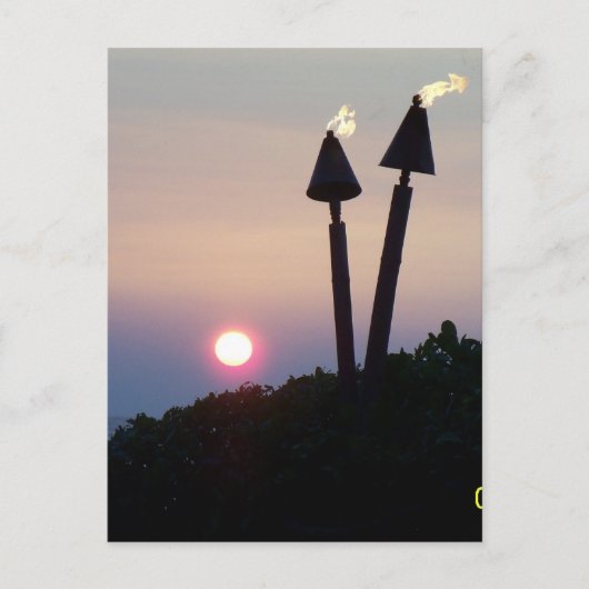 Carte Postale Coucher de soleil hawaïen Luau cadeaux (Devant)