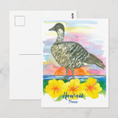 Carte Postale Coucher de soleil Hawaii State Bird Nene (Devant / Derrière)